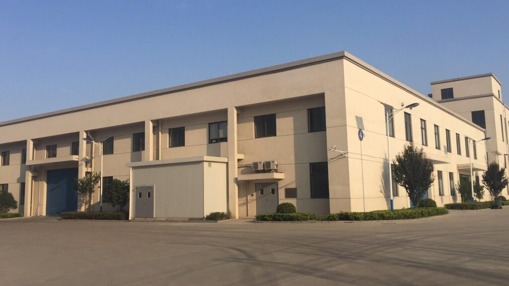 Factory building under a blue sky