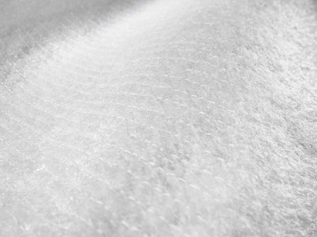 Close-up of a white textile surface
