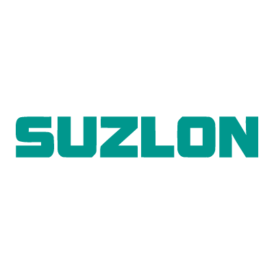 Suzlon logo with turquoise lettering.