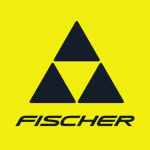 Fischer logo with triangles and yellow background
