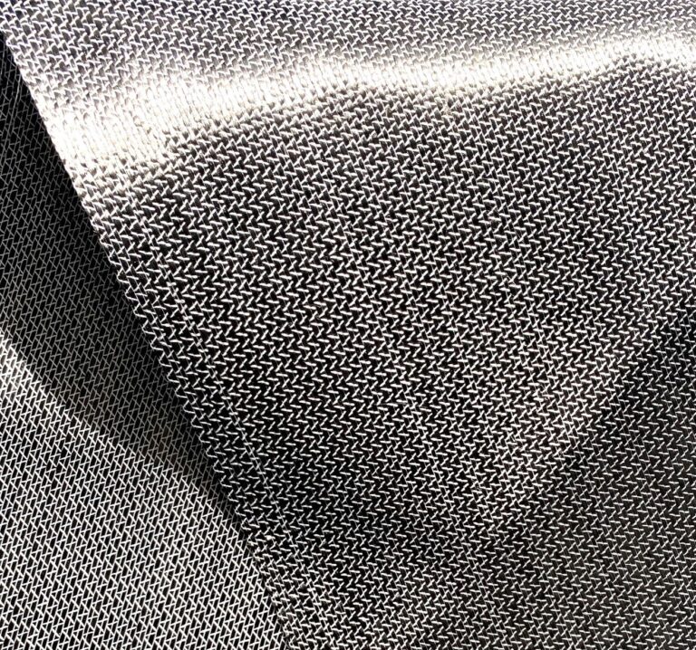 Close-up of a metallic fabric