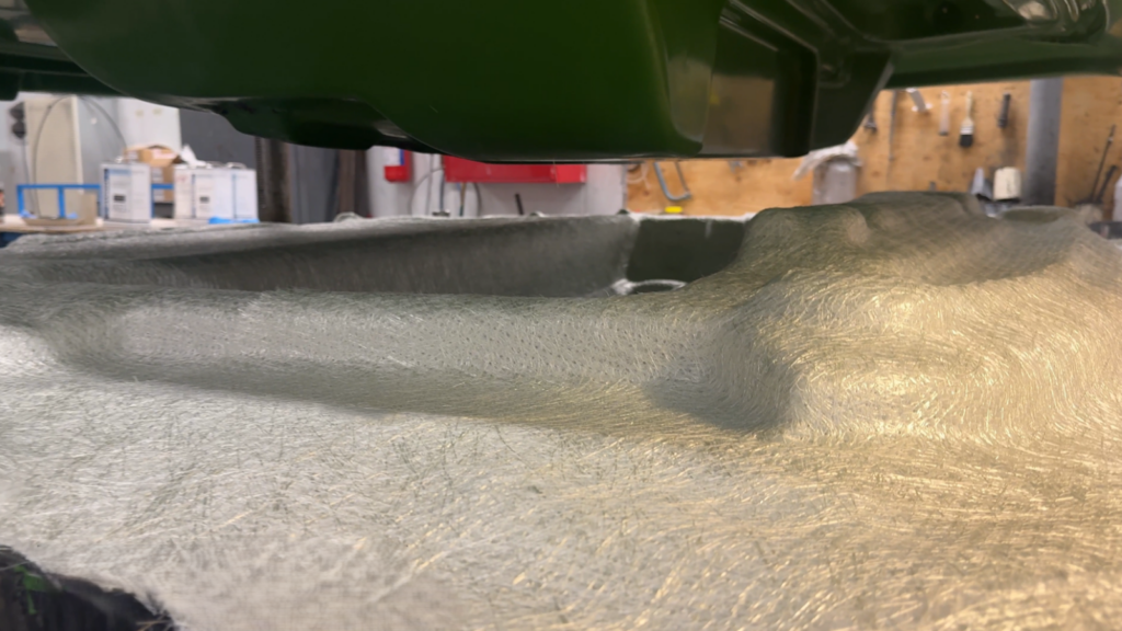 Detailed view of a fiber composite structure in the workshop area